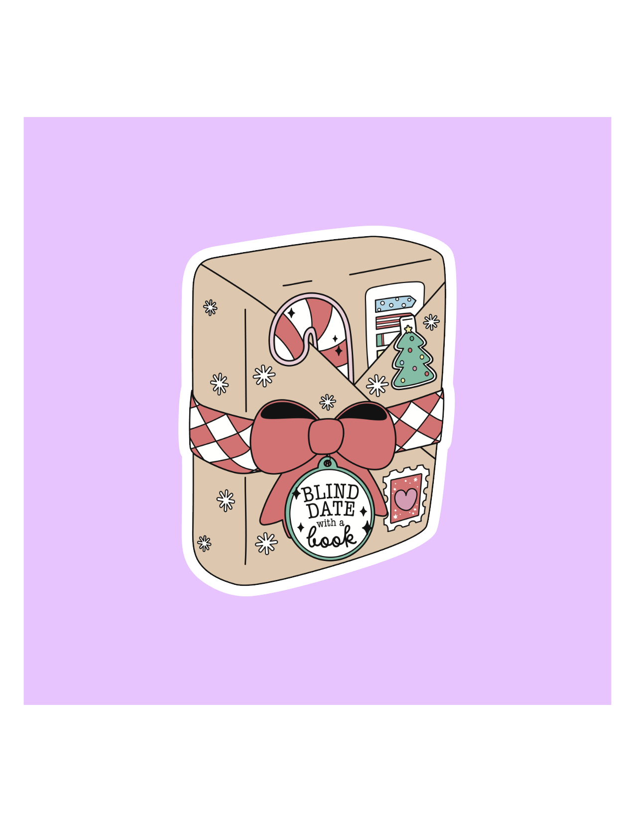 Christmas Blind Date With A Book Sticker: 3 inch