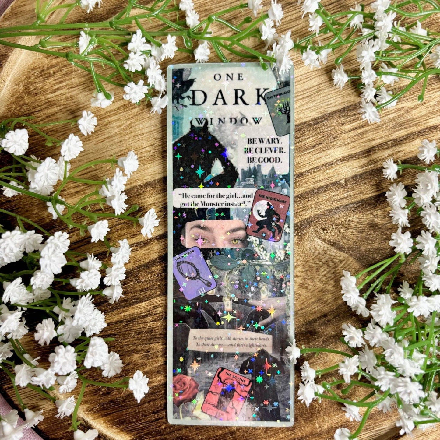One Dark Window Collage Bookmark: Add tassel