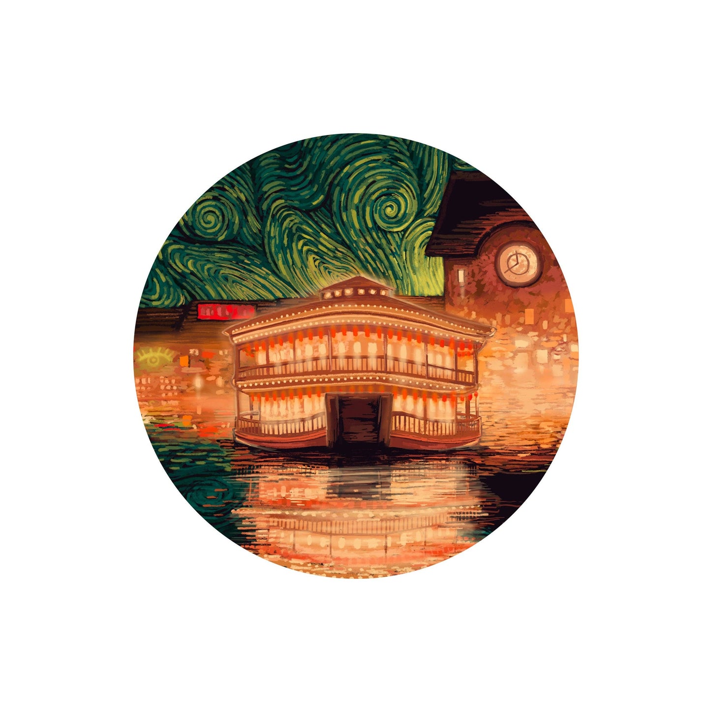 Spirit Boat Sticker - Spirited Away Boat Surreal Sticker