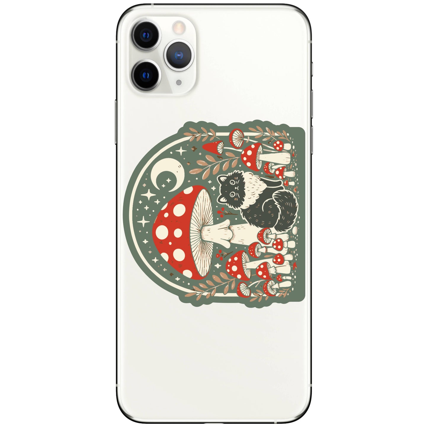 Moon Mushroom Kitty Cat High Quality Vinyl Sticker