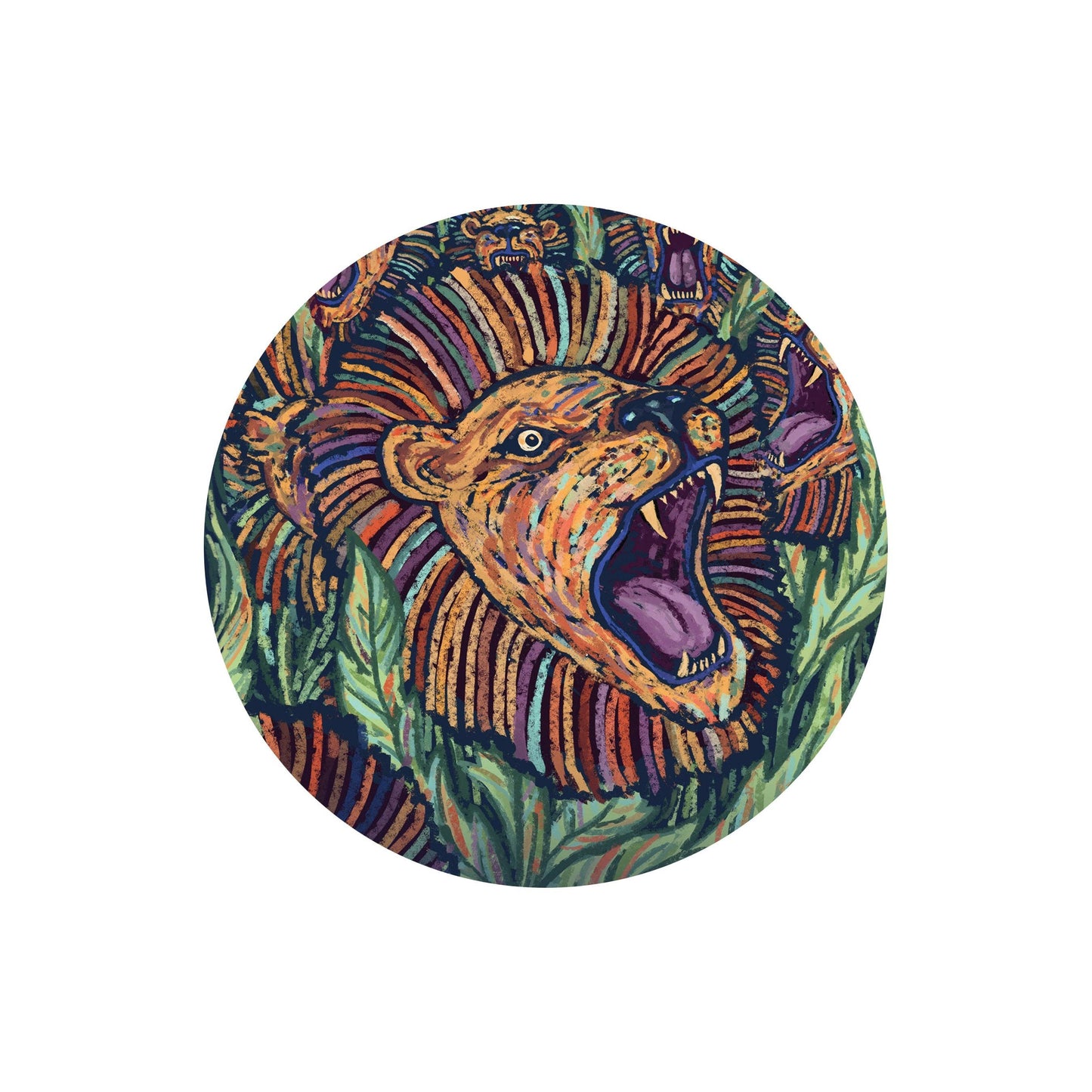 Strength Sticker - Major Arcana Prisma Visions Tarot