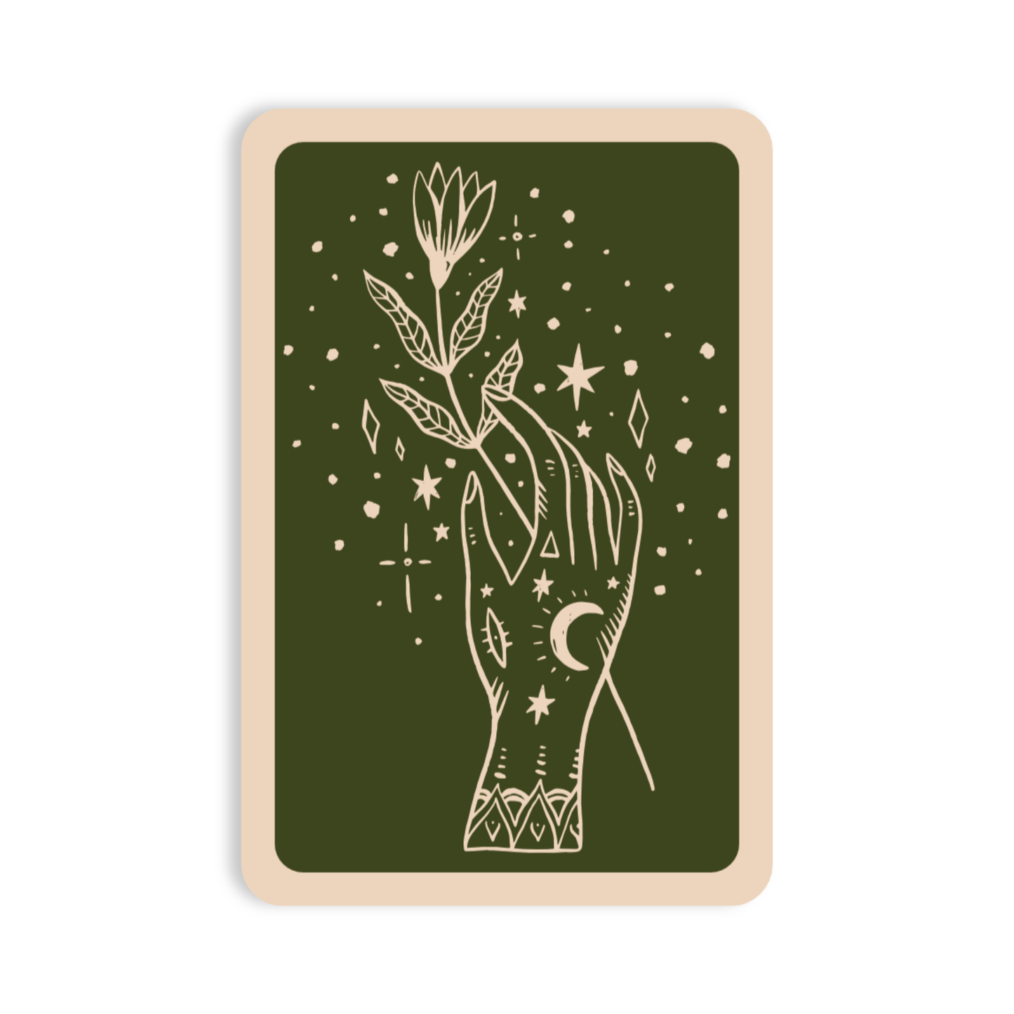 Moon Woman Magic Flower High Quality Vinyl Sticker