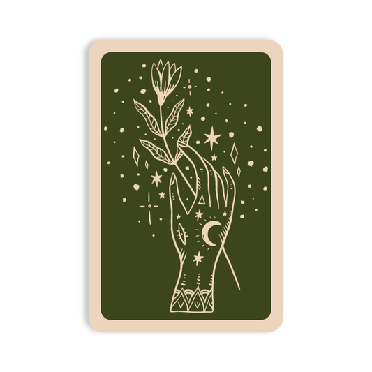 Moon Woman Magic Flower High Quality Vinyl Sticker