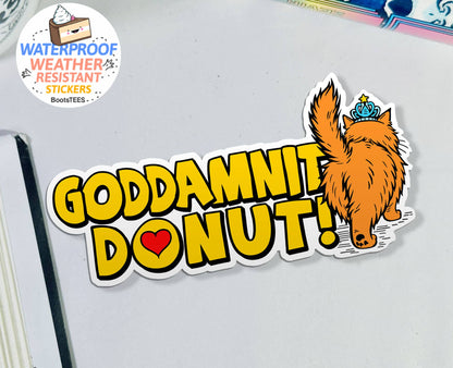 Dungeon Crawler Carl Stickers 3" Goddamnit Donut Stickers