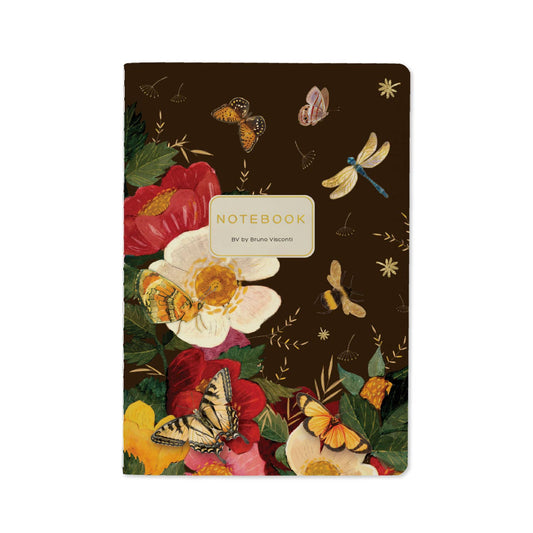 A5 Notebook -  Butterflies and Peonies