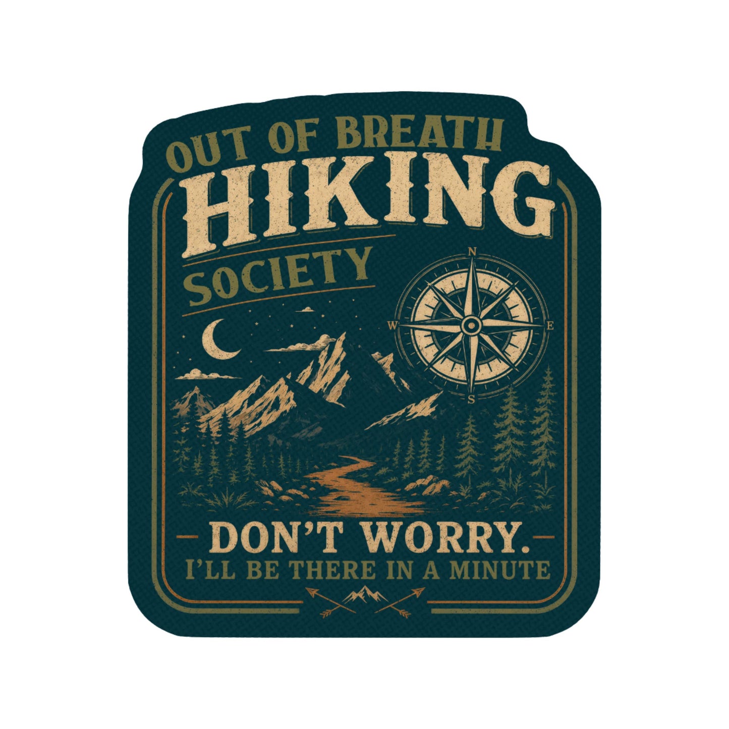 Out of Breath Hiking Society High Quality Vinyl Sticker