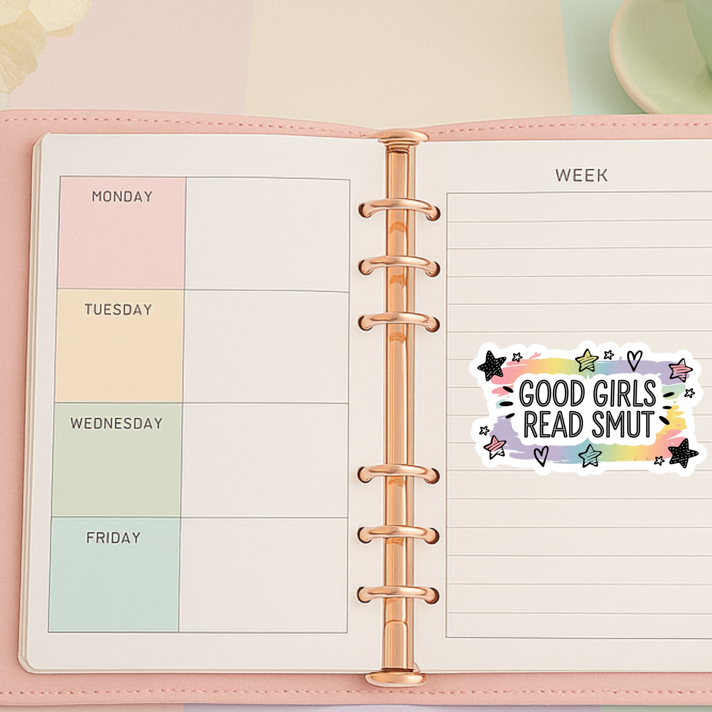 Good Girls Read Smut Die Cut Sticker: Glossy Vinyl