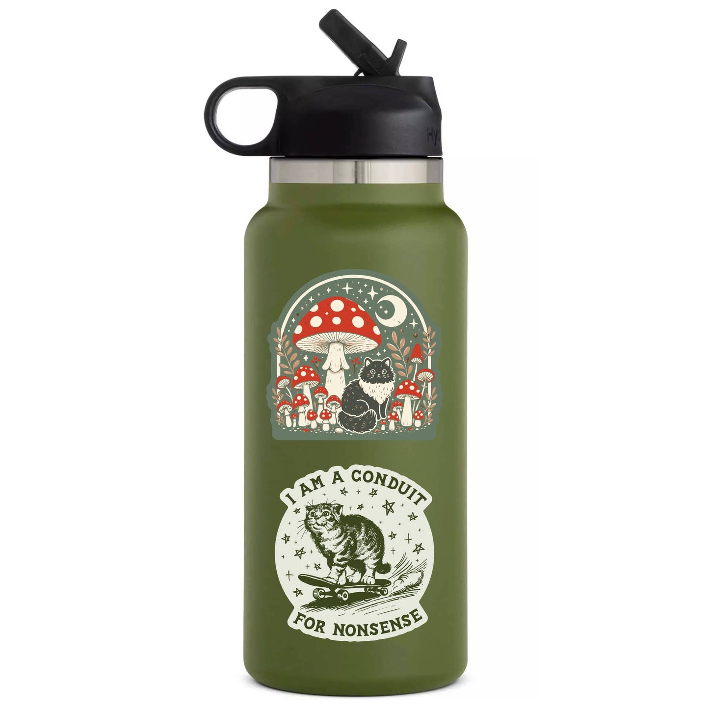 Moon Mushroom Kitty Cat High Quality Vinyl Sticker