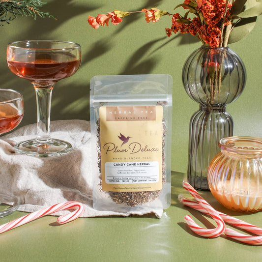 Candy Cane Herbal Holiday Loose Leaf Tea: 1 oz