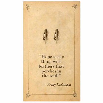 Literary Quotes Feather Post Earrings