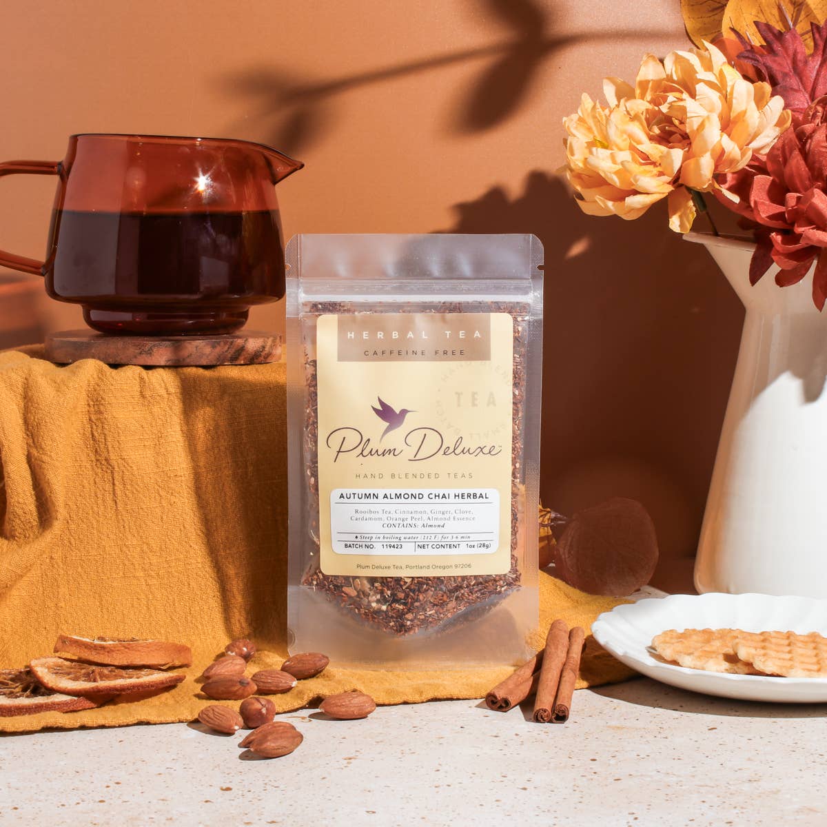 Autumn Almond Chai Herbal Loose Leaf Tea: 1 oz