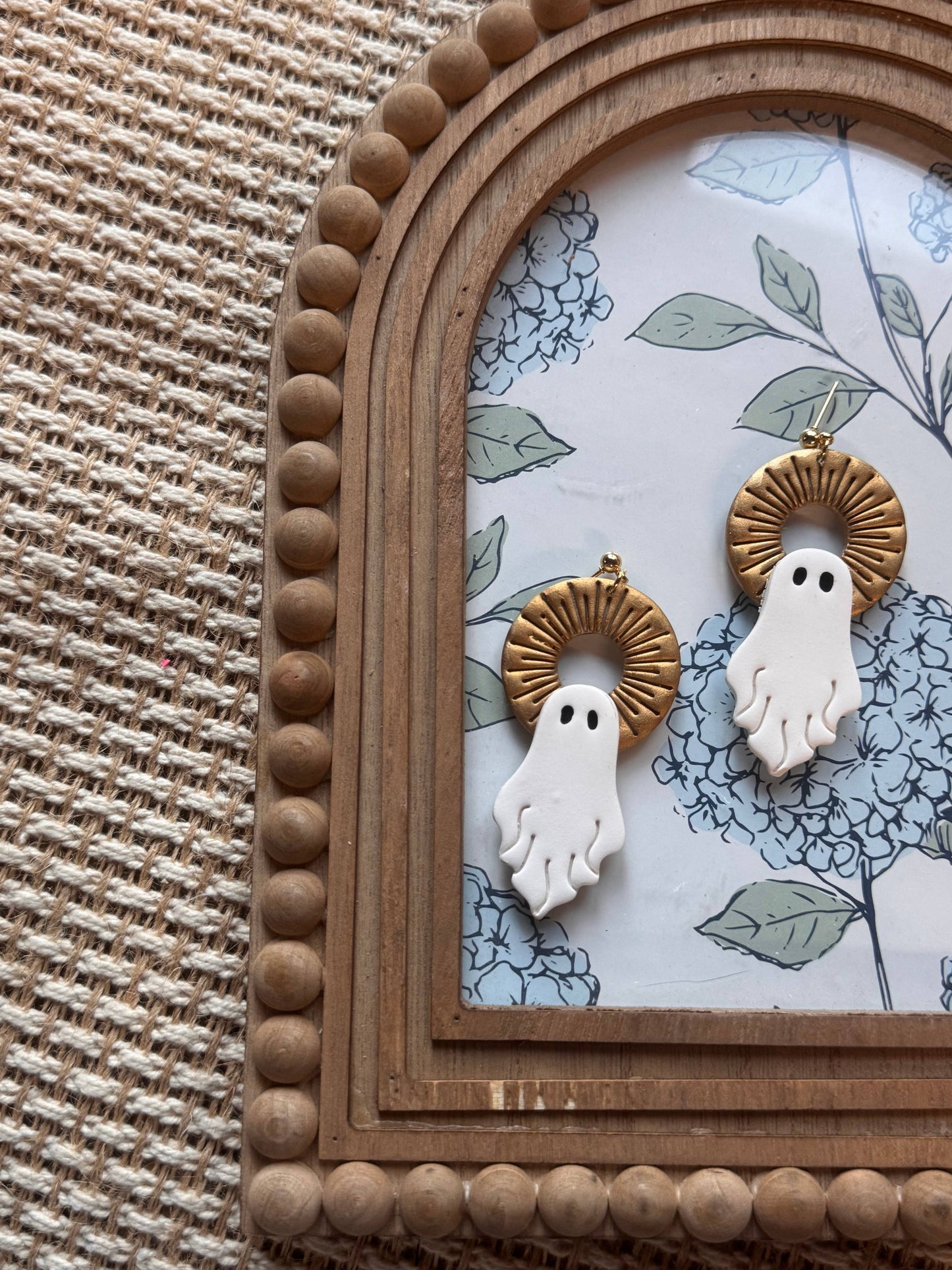 Golden Ray Sheet Ghosts | Polymer Clay Earrings