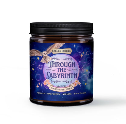 THROUGH THE LABRYNITH 9oz book lovers Candle Coconut Soy : Just the Candle + Lid