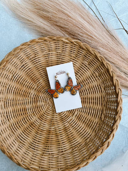 Monarch Butterfly Polymer Clay Earrings