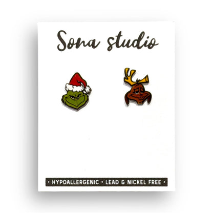 Mean One Christmas Earrings