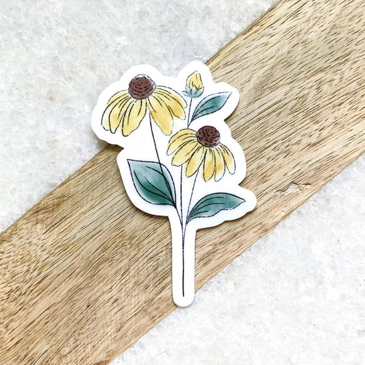 Watercolor Black Eyed Susan Sticker 3x2in