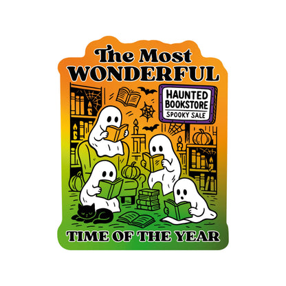 Halloween Haunted Bookstore High Quality Vinyl Sticker