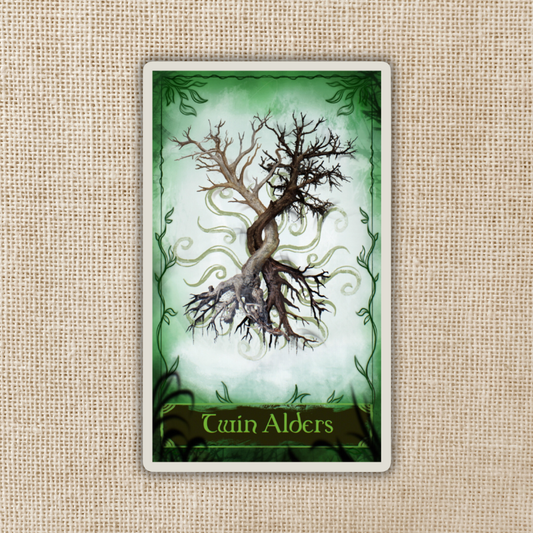 Twin Alders Card Sticker | One Dark Window Inspired