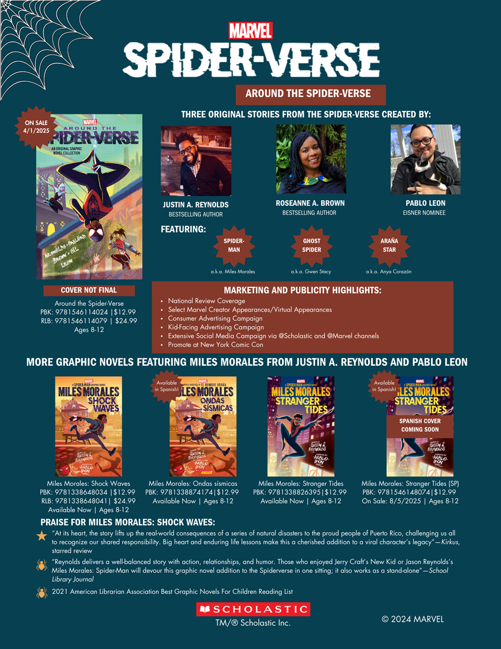 Around the Spider-Verse (Original Spider-Man Graphic Novel Anthology) by Pablo Leon, Justin A. Reynolds, Roseanne A. Brown, Penelope Rivera Gaylord, Maca Gil