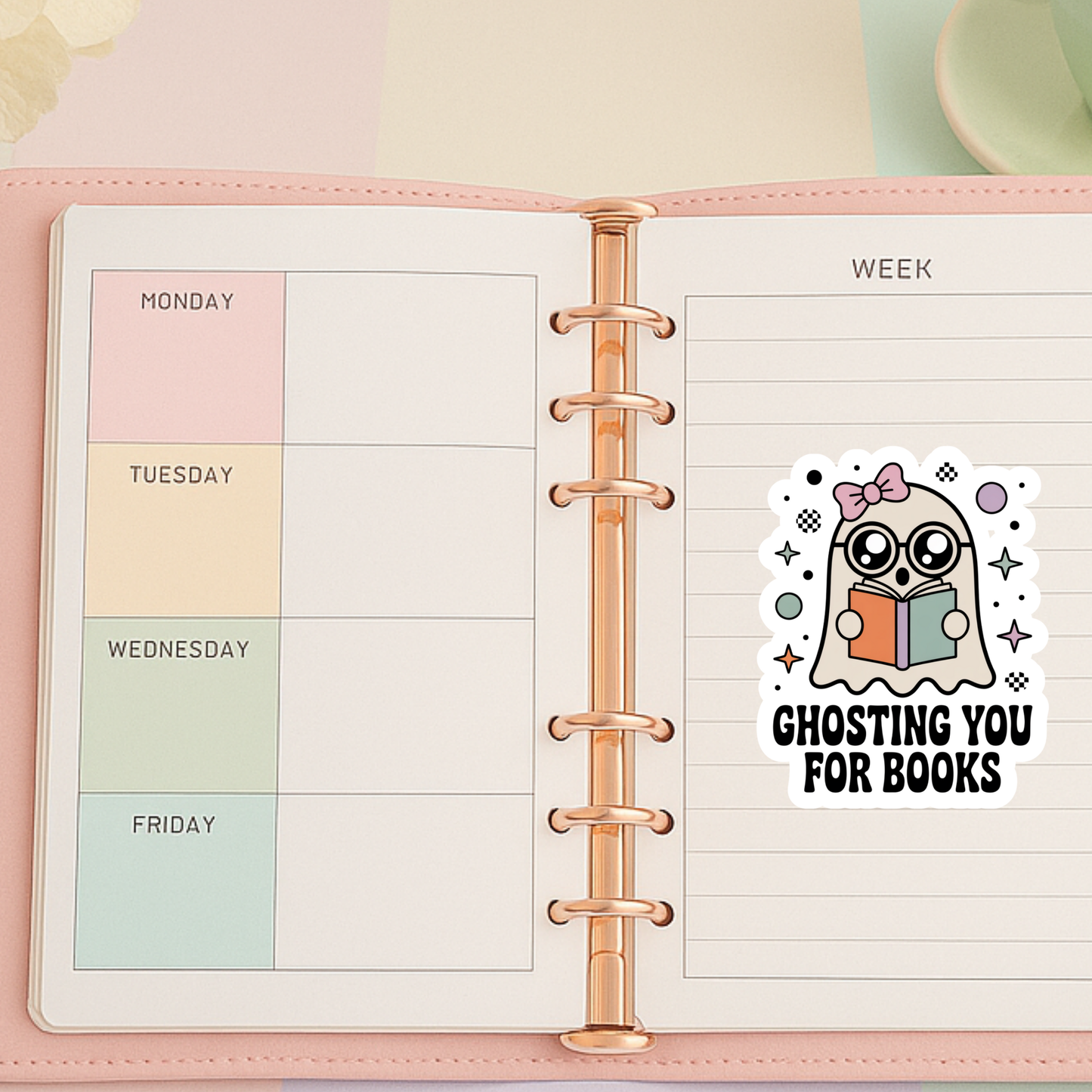 Ghosting You for Books Die Cut Sticker: Glossy VInyl