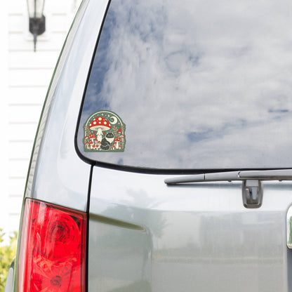 Moon Mushroom Kitty Cat High Quality Vinyl Sticker