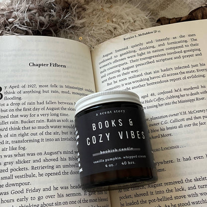 Books & Cozy Vibes -  Bookish Candle | Book Themed Candle
