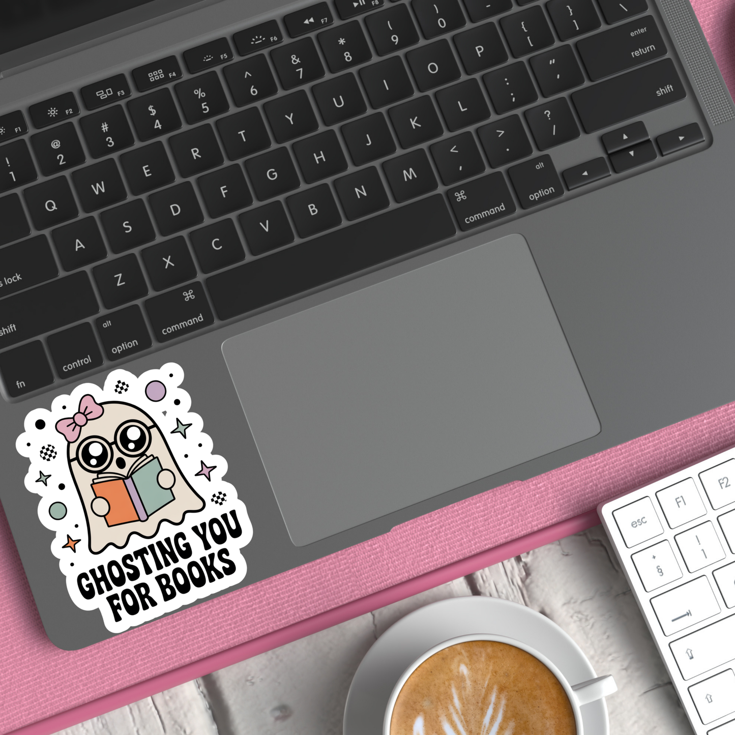 Ghosting You for Books Die Cut Sticker: Glossy VInyl