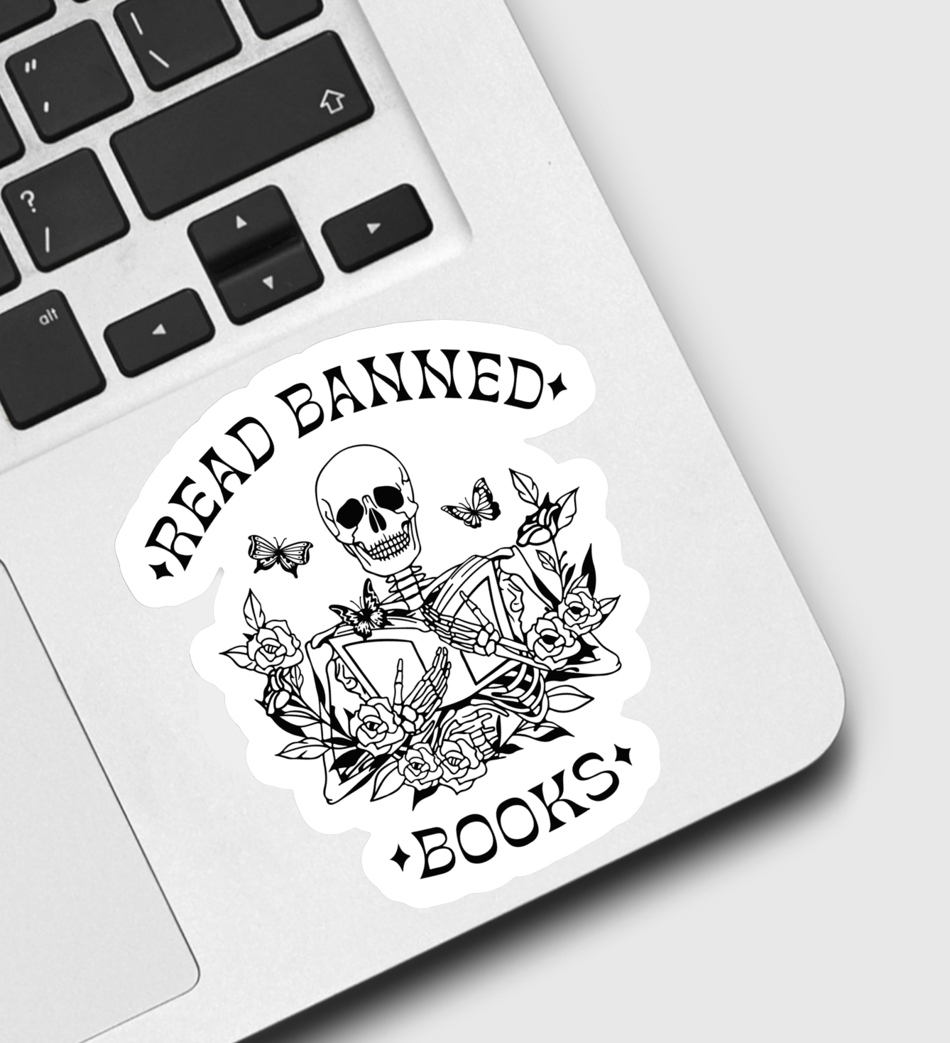 Read Banned Books Skeleton Sticker