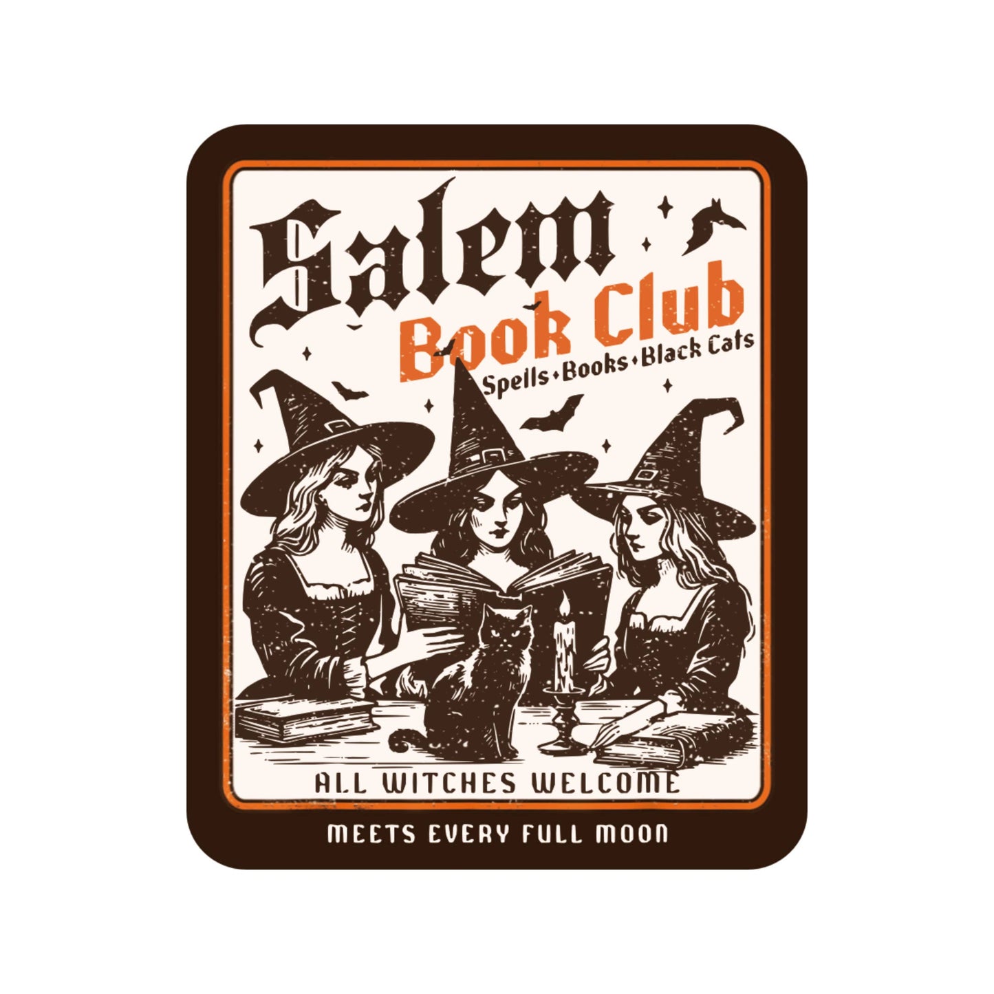 Spooky Salem Book Witch Read High Quality Vinyl Stick