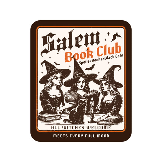 Spooky Salem Book Witch Read High Quality Vinyl Stick