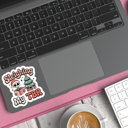Sleighing My TBR Die Cut Sticker: Glossy Vinyl
