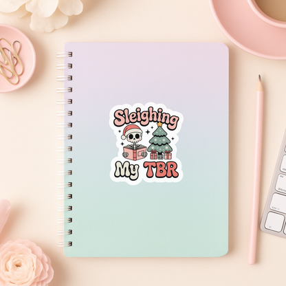 Sleighing My TBR Die Cut Sticker: Glossy Vinyl