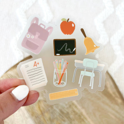 Clear Teacher Illustrations Sticker 3x3 in.